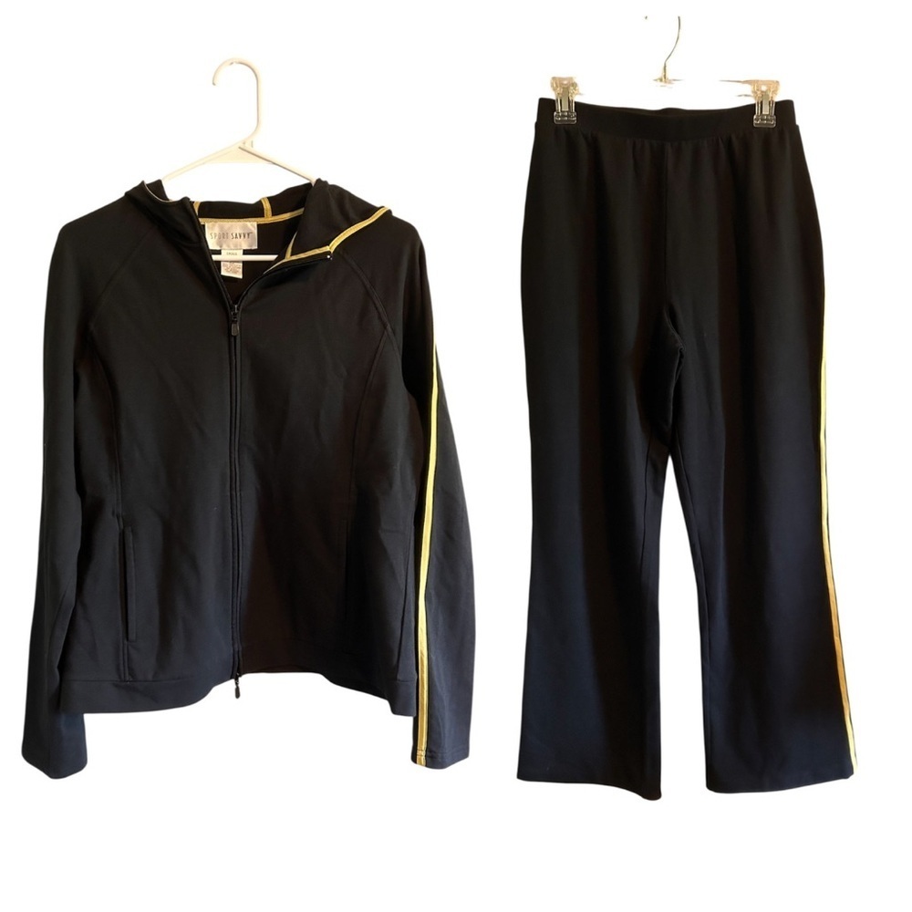 Y2K Sport Savvy Black and Yellow Tracksuit